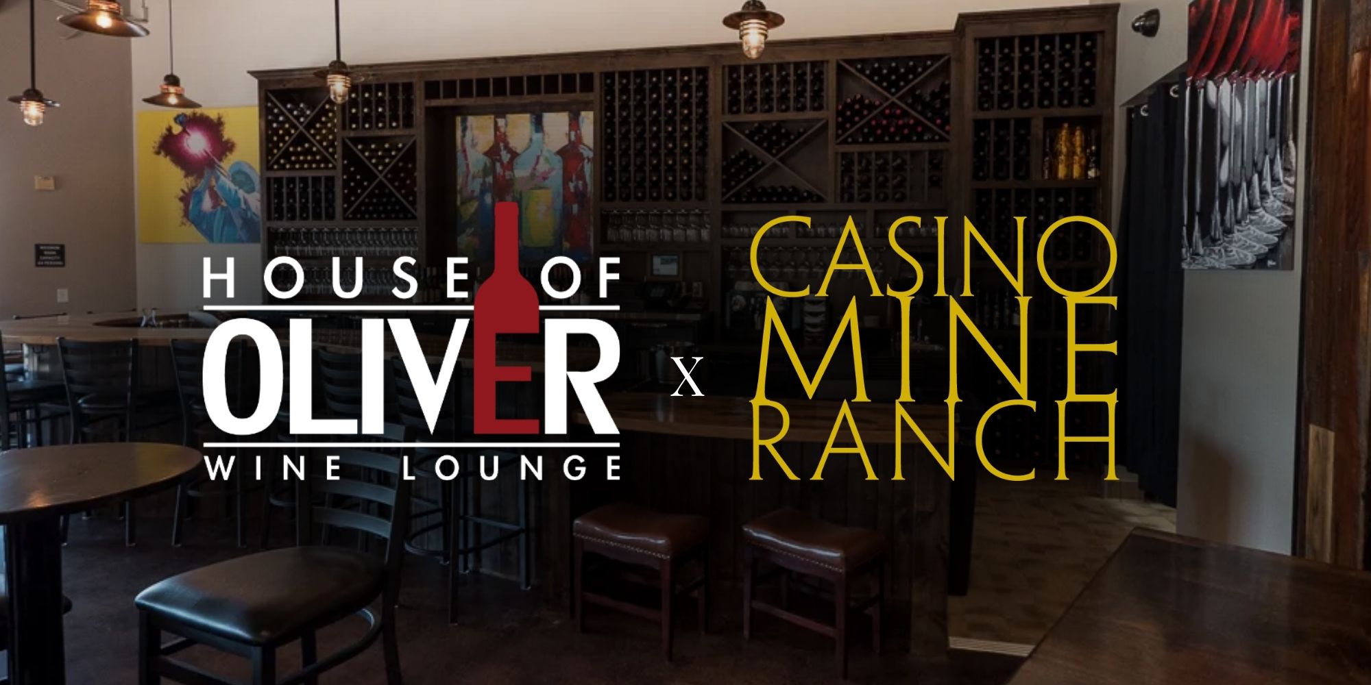 Wine bar image of the House of Oliver wine lounge with Casino Mine Ranch Winery.